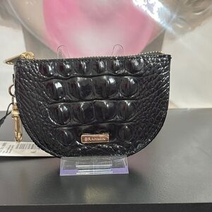 Brahmin Black Croc-Embossed Coin Wallet